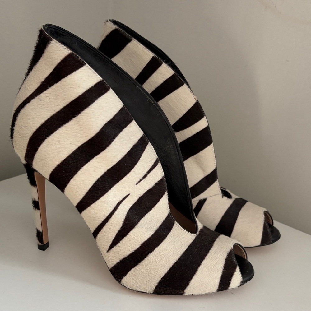 Gianvito Rossi Black and White Zebra Heels
